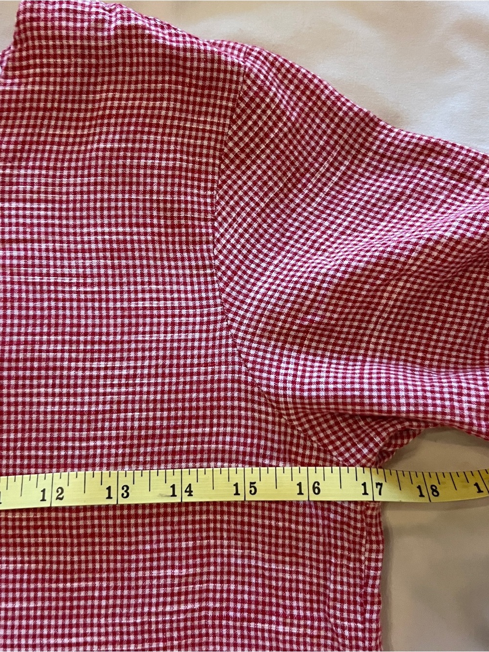 Bombay Paisley Women's Red Midi Gingham Dress with Rose Embroidery Pockets XS - Picture 11 of 16